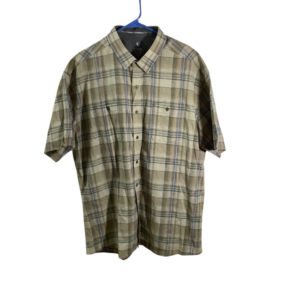 Kuhl Linen Blend Plaid Short Sleeve Shirt Button Down - Picture 1 of 9